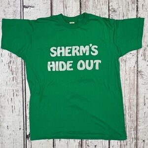 Vintage 80s Sherm's Hide Out Screen Stars Single Stitch 1980s Tee Top Shirt